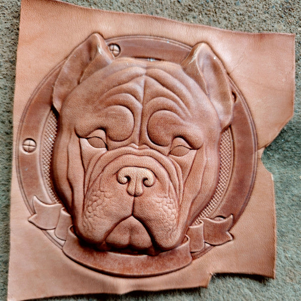 Leather Craft Shaping Mold,Bulldog Design,Leather Embossed Mold,Veg Tanned Cowhide Cold Press Stamp Mold