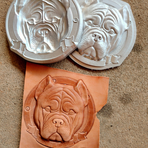 Leather Craft Shaping Mold,Bulldog Design,Leather Embossed Mold,Veg Tanned Cowhide Cold Press Stamp Mold
