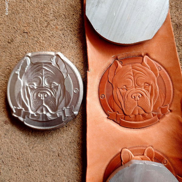 Leather Craft Shaping Mold,Bulldog Design,Leather Embossed Mold,Veg Tanned Cowhide Cold Press Stamp Mold