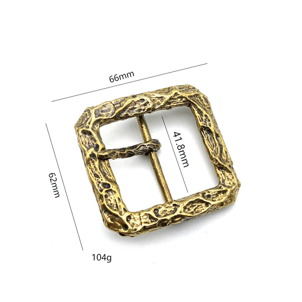 Bark Pattern Copper Casted Buckle Durable Belt Buckle Leather Bag Fastener Buckle