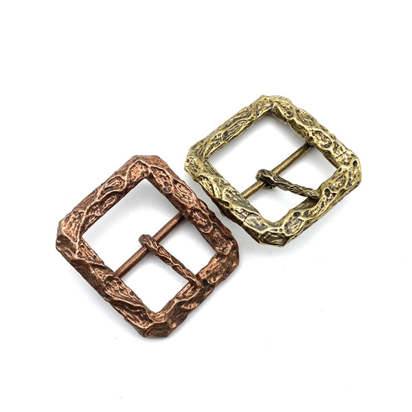 Bark Pattern Copper Casted Buckle Durable Belt Buckle Leather Bag Fastener Buckle