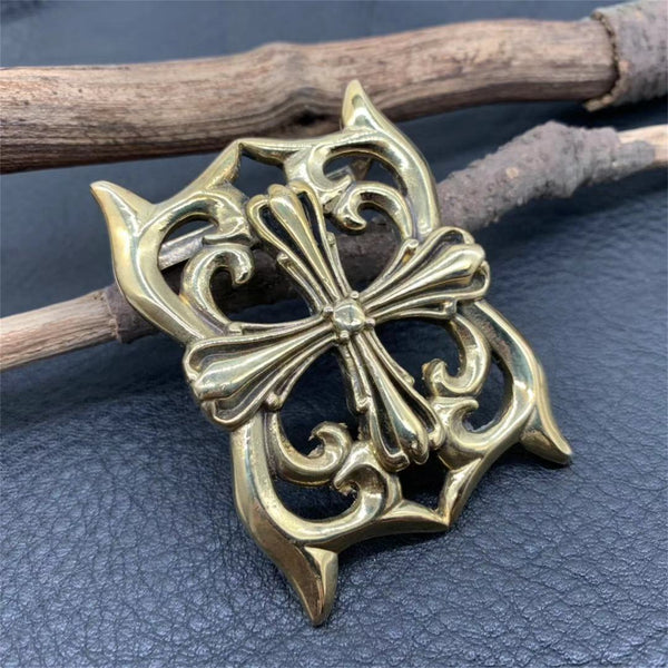 Chrome Heart Buckle Gold Shiny Belt Buckle for Leather Crafting