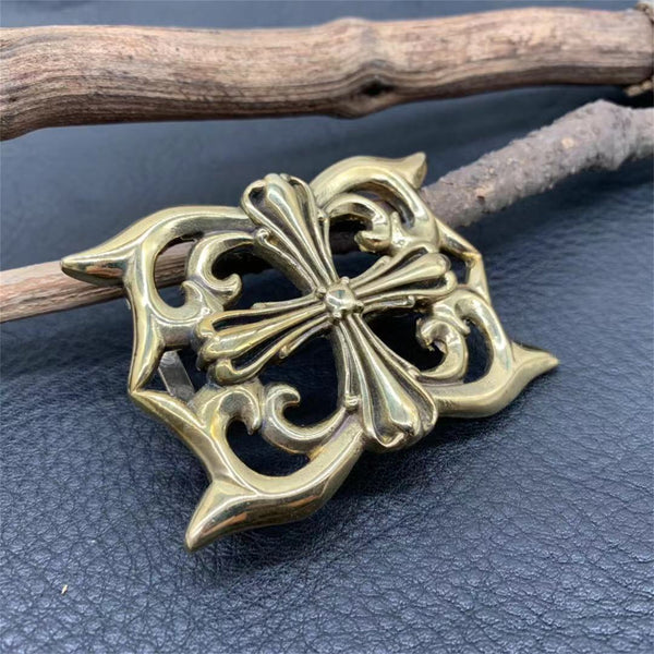 Chrome Heart Buckle Gold Shiny Belt Buckle for Leather Crafting