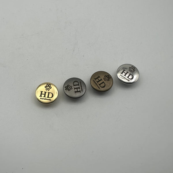 Custom Logo Clothing Buttons,Shank Button,Round Metallic Shank Buttons,Sewing Buttons Personalized Design,18mm Gold/Silver/Bronze/Gun Black