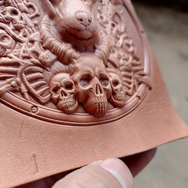 Dobermann Design Leather Embossed Mold,Veg Tanned Cowhide Cold Press Shaping Mold 