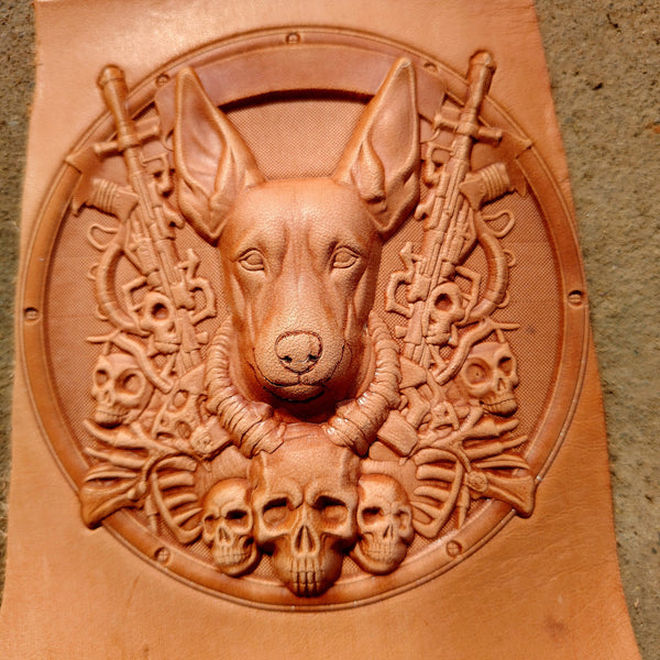 Dobermann Design Leather Embossed Mold,Veg Tanned Cowhide Cold Press Shaping Mold 