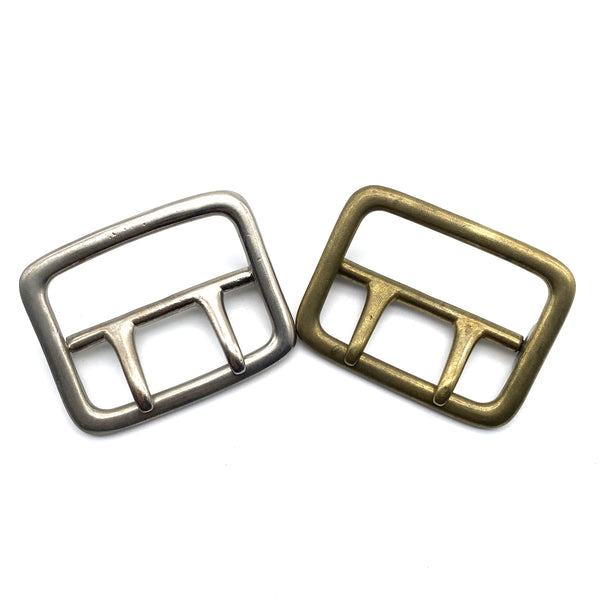 45mm Brass Double Prong Buckle Sam Browne Buckle Large Strap Fastener Buckle