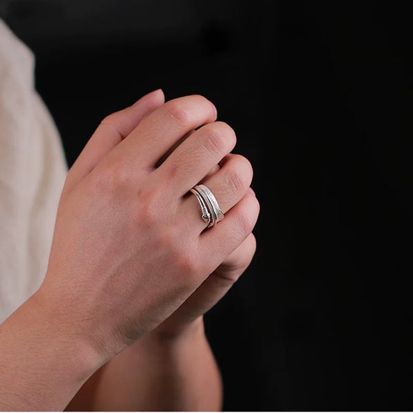 925 Sterling Silver Ring Size 10-16 Men Women Adjustable Band Ring