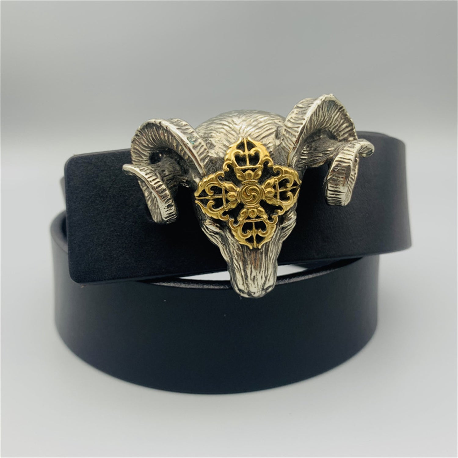 Handcast Copper Goat Head Belt Buckle Steampunk Gothic Accessory for  Bikers Men, Antique Western Hardware,Unique Belt Buckles