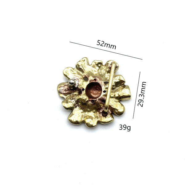 Hand Crafted Sunflower Buckle 29mm Women Unique Leather Belt Buckle
