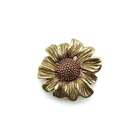 Hand Crafted Sunflower Buckle 29mm Women Unique Leather Belt Buckle