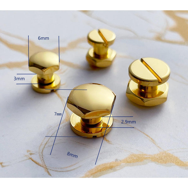 Hexagon Screw Rivets Leather Fastener Studs Bag Screw Buttons&nbsp;