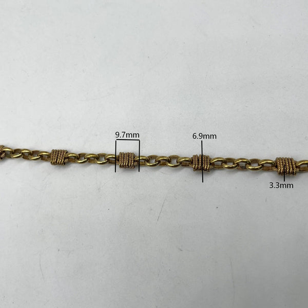 Textured Brass Link Chain for Bracelet Necklace Craft