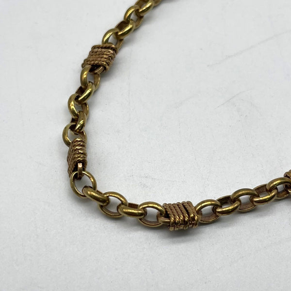 Textured Brass Link Chain for Bracelet Necklace Craft