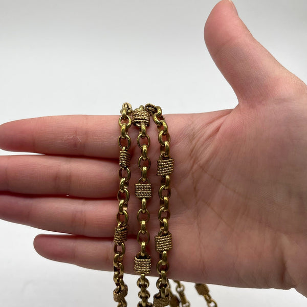 Textured Brass Link Chain for Bracelet Necklace Craft