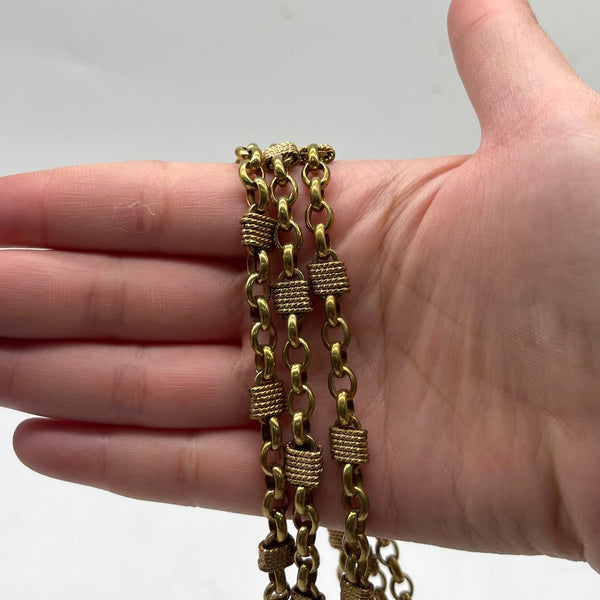 Textured Brass Link Chain for Bracelet Necklace Craft