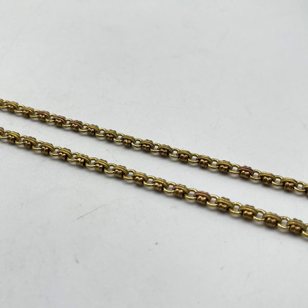 Textured Brass Double Clasp Link Chain - Retro Jewelry Making Material