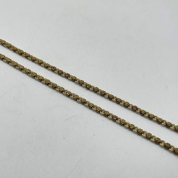 Textured Brass Double Clasp Link Chain - Retro Jewelry Making Material