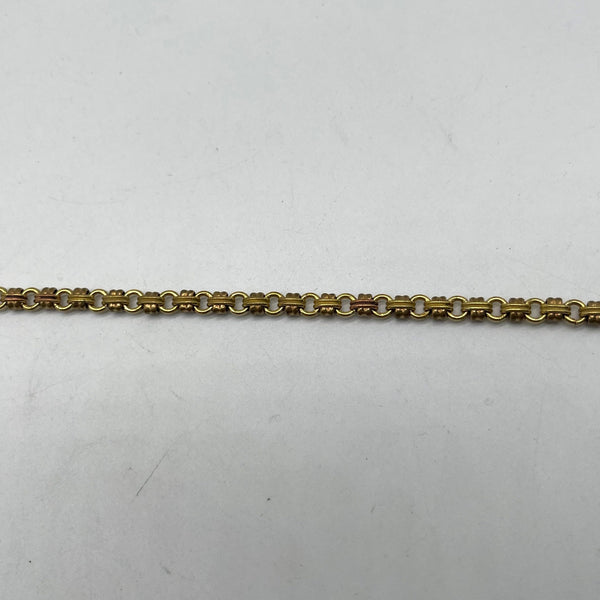 Textured Brass Double Clasp Link Chain - Retro Jewelry Making Material