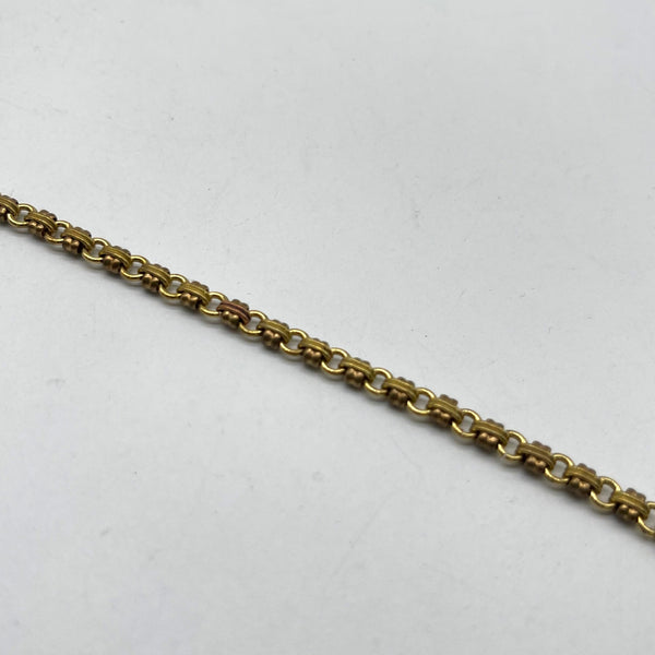 Textured Brass Double Clasp Link Chain - Retro Jewelry Making Material