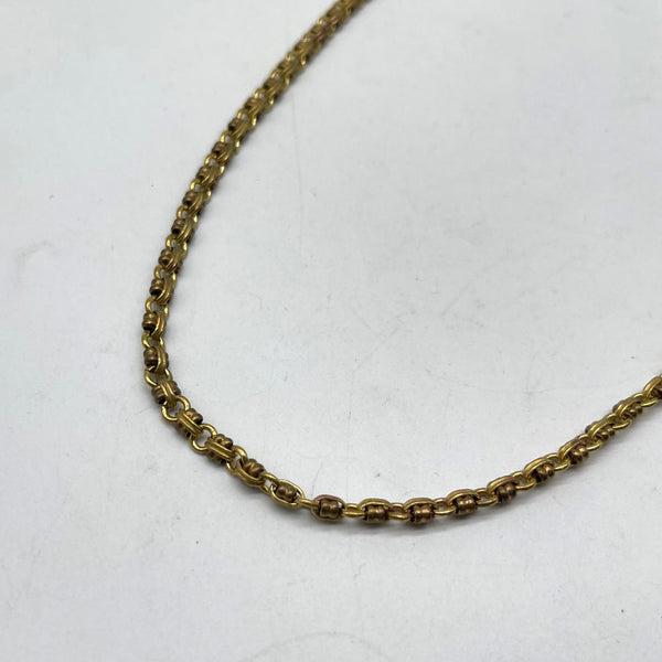 Textured Brass Double Clasp Link Chain - Retro Jewelry Making Material