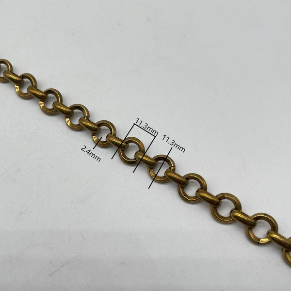 Brass Cylinder Connector Chain for Bracelet Necklace Craft(11.3mm)