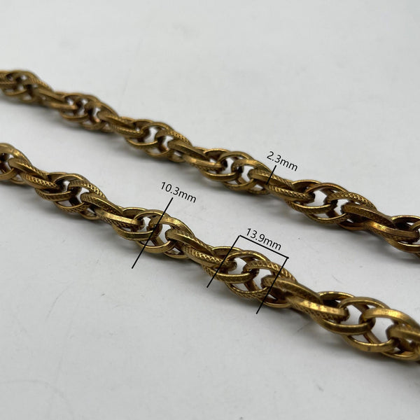 Vintage Brass Braided Twist Chain - Custom Length DIY Jewelry Supply