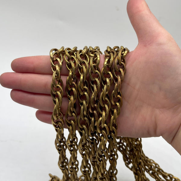 Vintage Brass Braided Twist Chain - Custom Length DIY Jewelry Supply