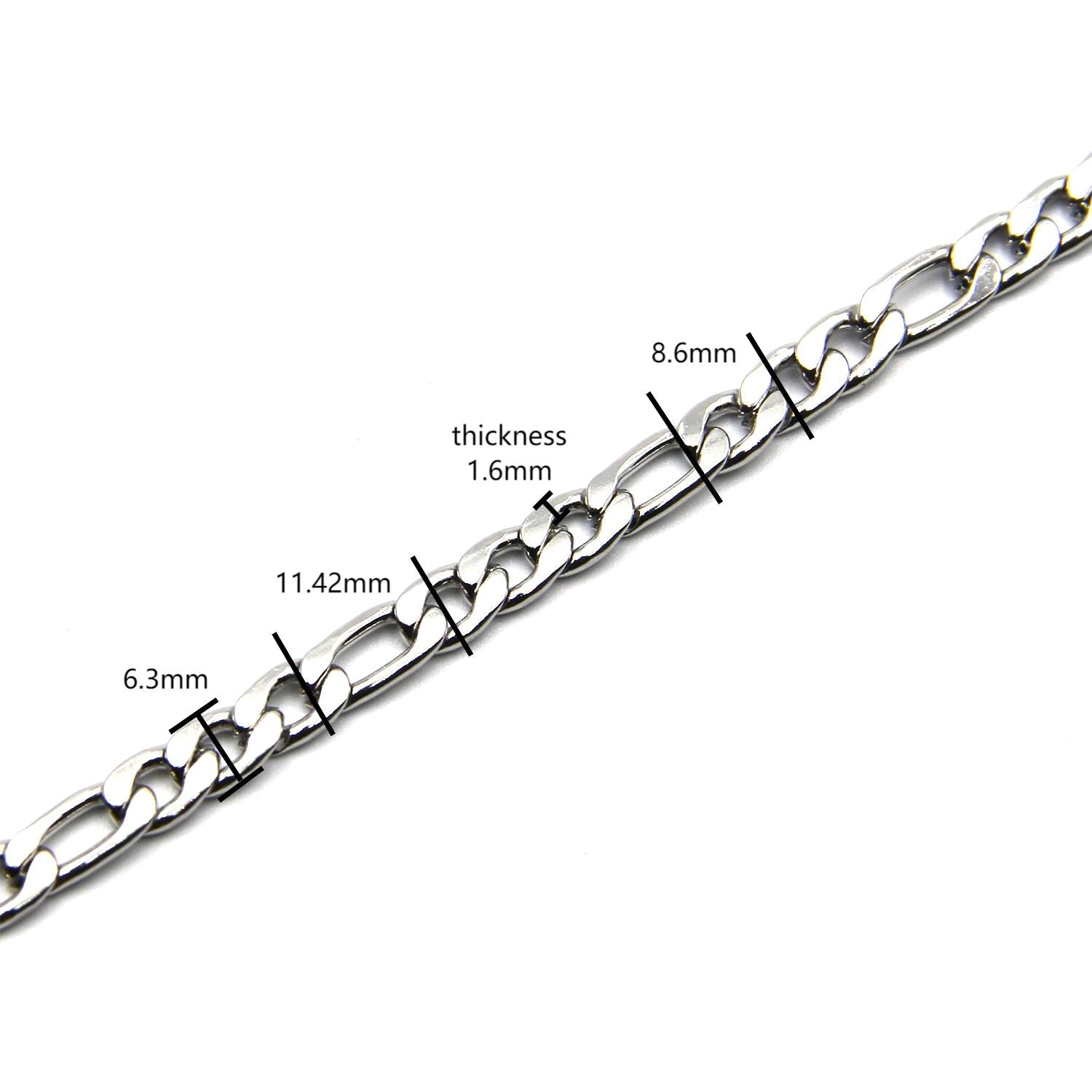 Stainless Steel Figaro Chain 6.3mm Jewelry Making DIY