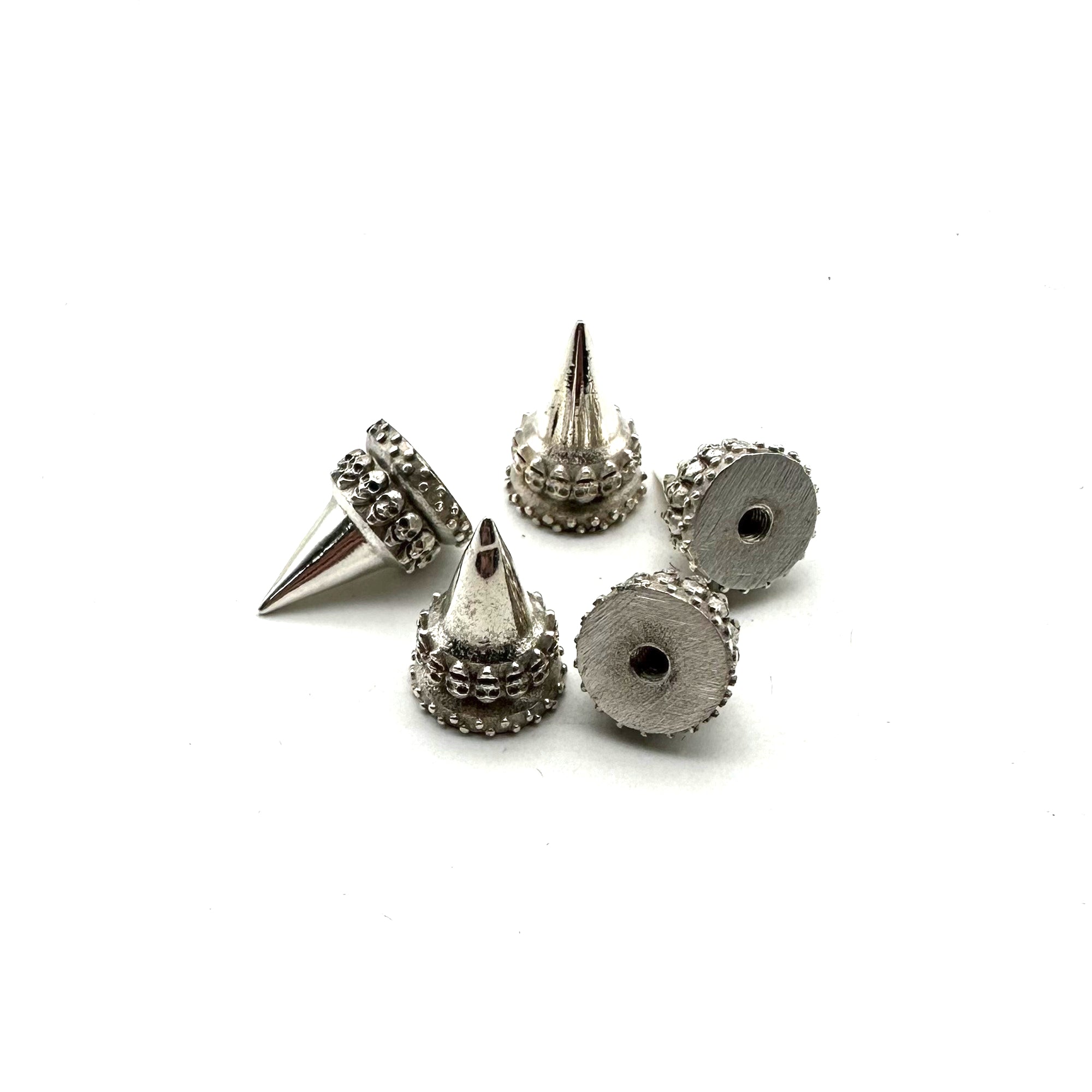 925 Sterling Silver Spike Studs Screw Back Leather Decoration Rivets 
