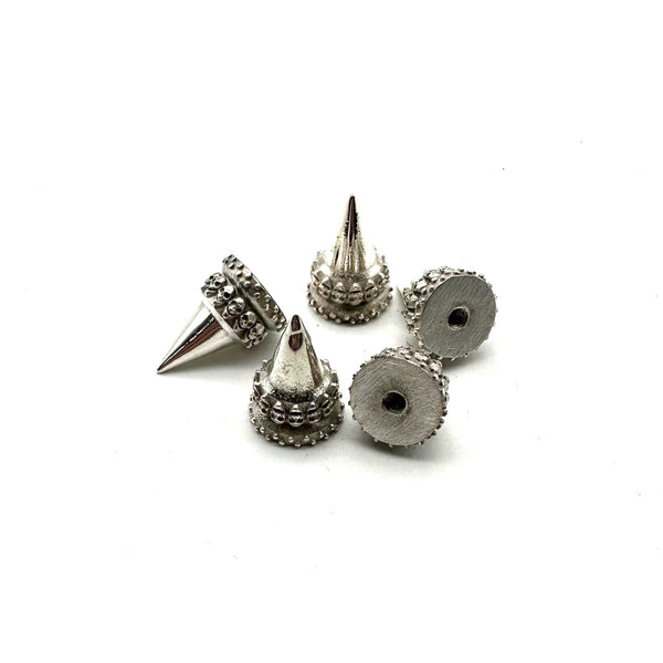 925 Sterling Silver Spike Studs Screw Back Leather Decoration Rivets 
