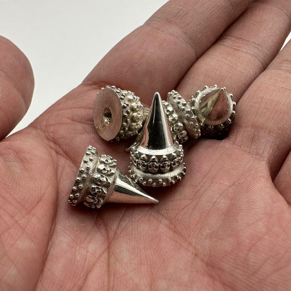 925 Sterling Silver Spike Studs Screw Back Leather Decoration Rivets 