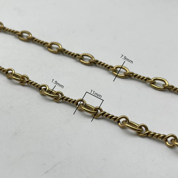 Customizable Brass Twist Link Chain - Vintage Jewelry Supply for Necklace