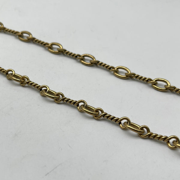 Customizable Brass Twist Link Chain - Vintage Jewelry Supply for Necklace