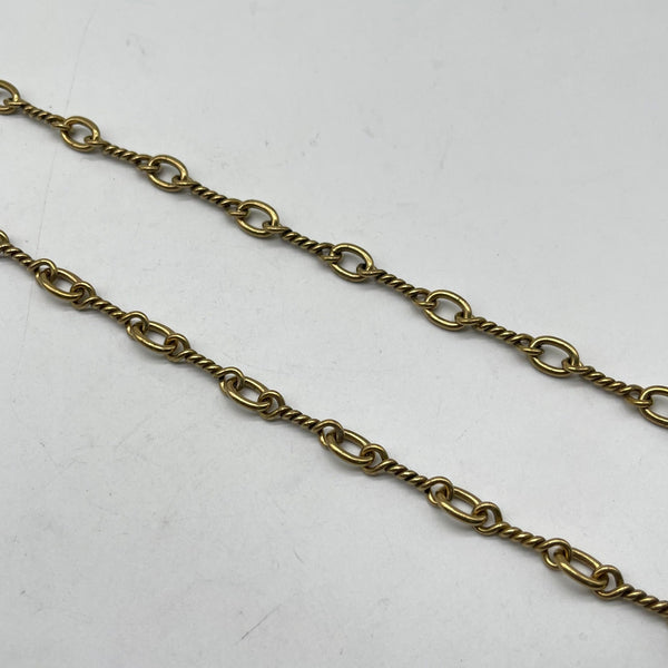 Customizable Brass Twist Link Chain - Vintage Jewelry Supply for Necklace