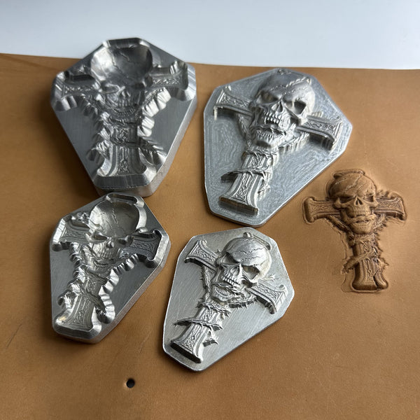 Custom Cross Skull Leather Shaping Mold | Veg Tanned Leather Forming Tool | Leather Bag Pattern Mold | Precision Fit for Veg Tan DIY Project
