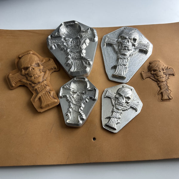 Custom Cross Skull Leather Shaping Mold | Veg Tanned Leather Forming Tool | Leather Bag Pattern Mold | Precision Fit for Veg Tan DIY Project