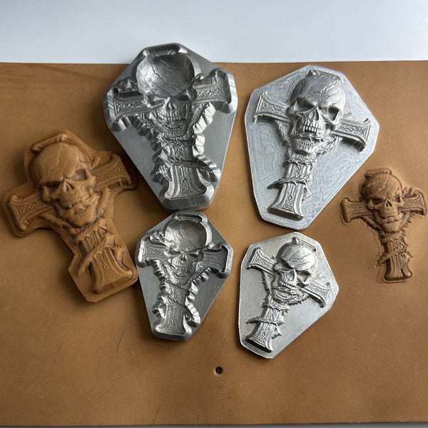 Custom Cross Skull Leather Shaping Mold | Veg Tanned Leather Forming Tool | Leather Bag Pattern Mold | Precision Fit for Veg Tan DIY Project