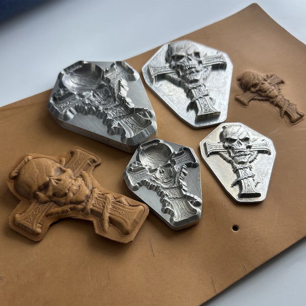Custom Cross Skull Leather Shaping Mold | Veg Tanned Leather Forming Tool | Leather Bag Pattern Mold | Precision Fit for Veg Tan DIY Project