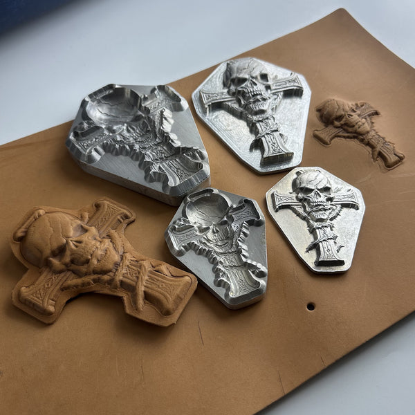 Custom Cross Skull Leather Shaping Mold | Veg Tanned Leather Forming Tool | Leather Bag Pattern Mold | Precision Fit for Veg Tan DIY Project