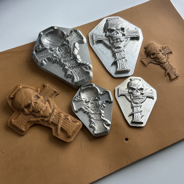 Custom Cross Skull Leather Shaping Mold | Veg Tanned Leather Forming Tool | Leather Bag Pattern Mold | Precision Fit for Veg Tan DIY Project