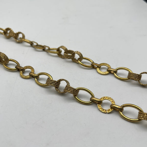 Ornate Vintage Brass Chain with Braided Links - Custom Length Jewelry Supply