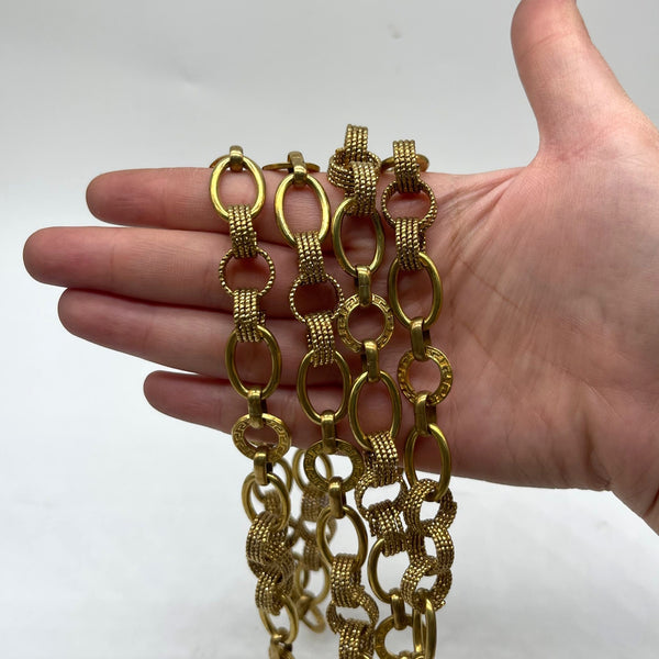 Ornate Vintage Brass Chain with Braided Links - Custom Length Jewelry Supply