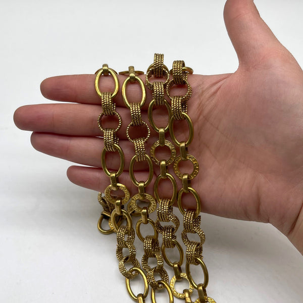 Ornate Vintage Brass Chain with Braided Links - Custom Length Jewelry Supply