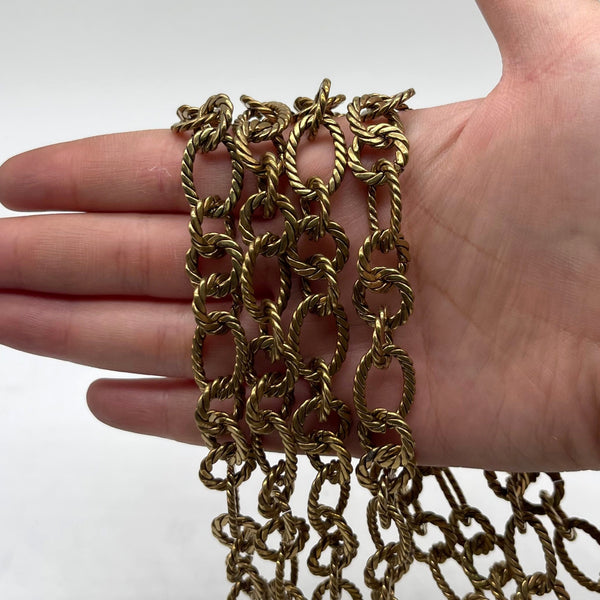 Retro Brass Rope Twist Link Chain - DIY Jewelry Craft Chain Findings
