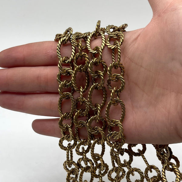 Retro Brass Rope Twist Link Chain - DIY Jewelry Craft Chain Findings