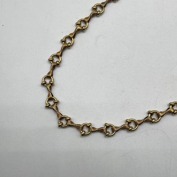 Antique Brass Twisted Rope Chain with Bead Links - Handmade Jewelry Supply
