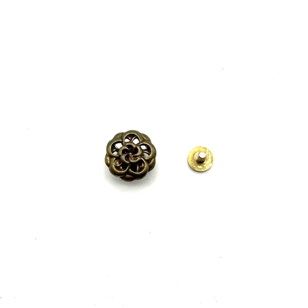 Vintage Bronze Flower Button For Denim Jeans,Hats Decoration Buttons