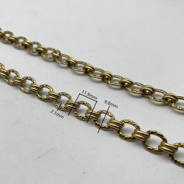 Textured Brass Chain - Customizable Multi-Use Jewelry Making Chain
