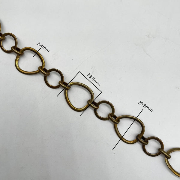 Vintage Brass Mixed Ring Chain